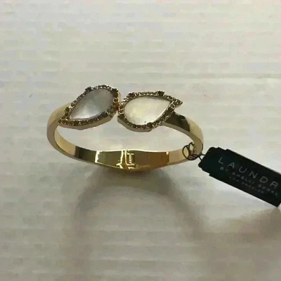 Laundry new Gold Tone Gray Pave Stone Bracelet - Picture 3 of 8